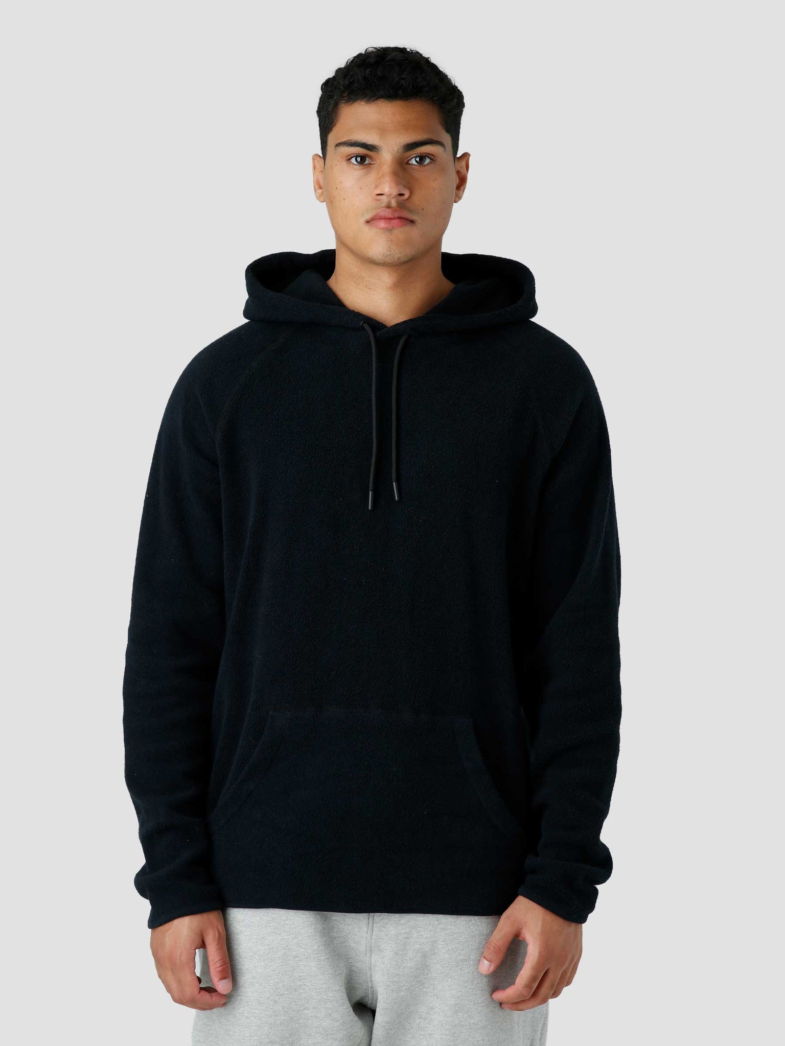 QB933 Raglan Fleece Hoodie Black