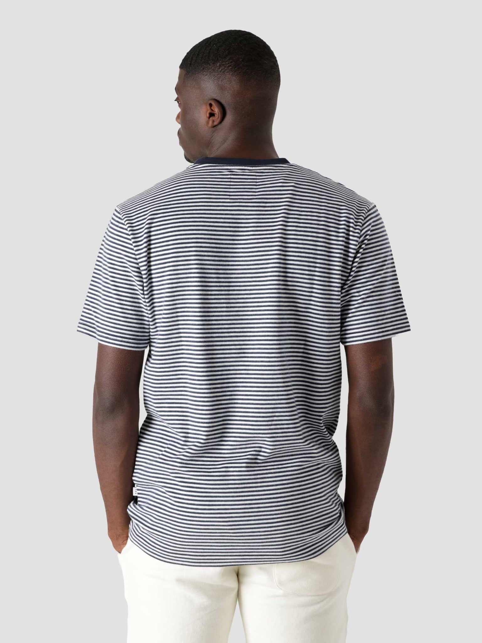 QB601 Stripe T-shirt Navy White