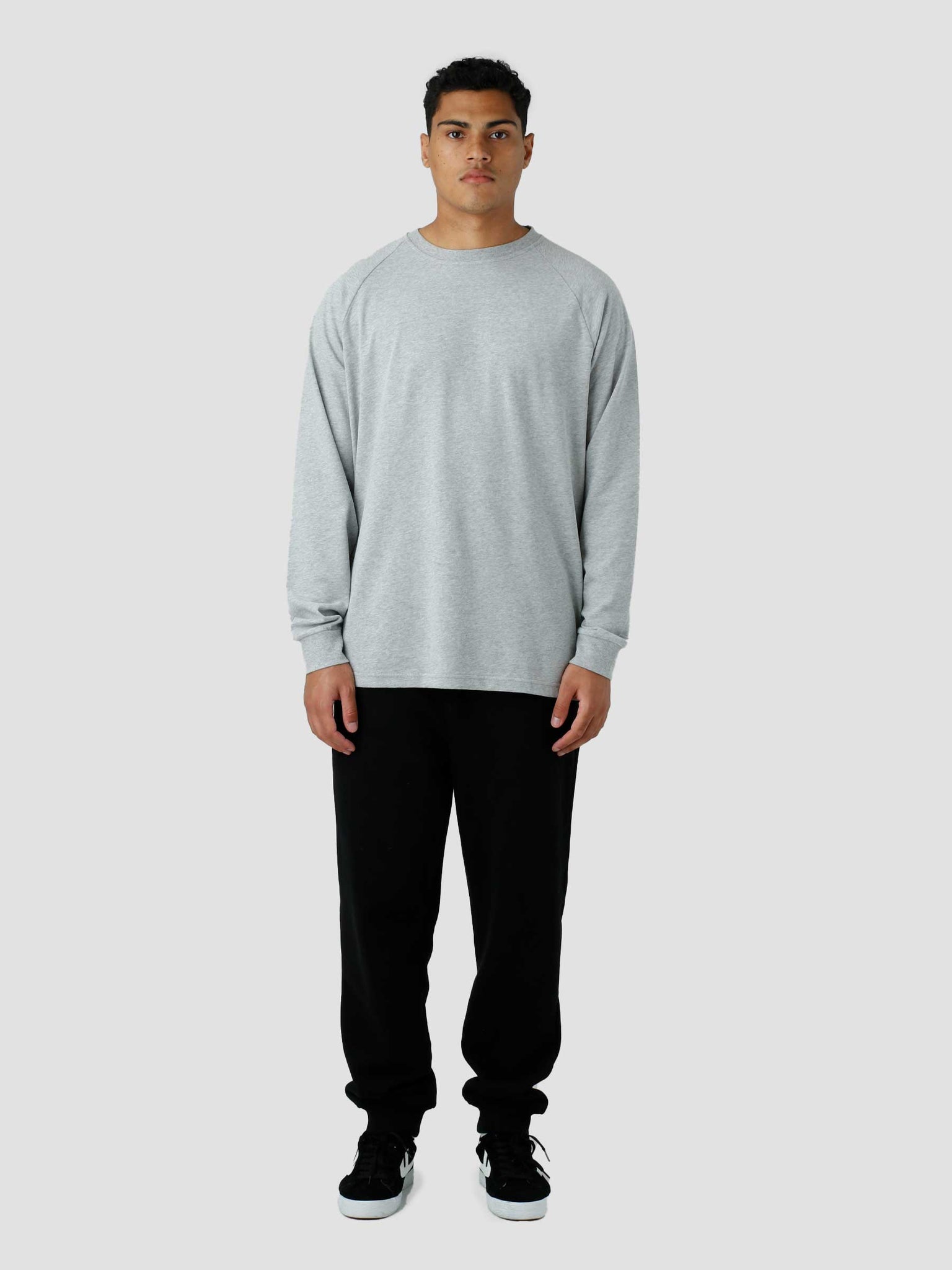 QB502 Heavy Raglan Longsleeve Grey Heather