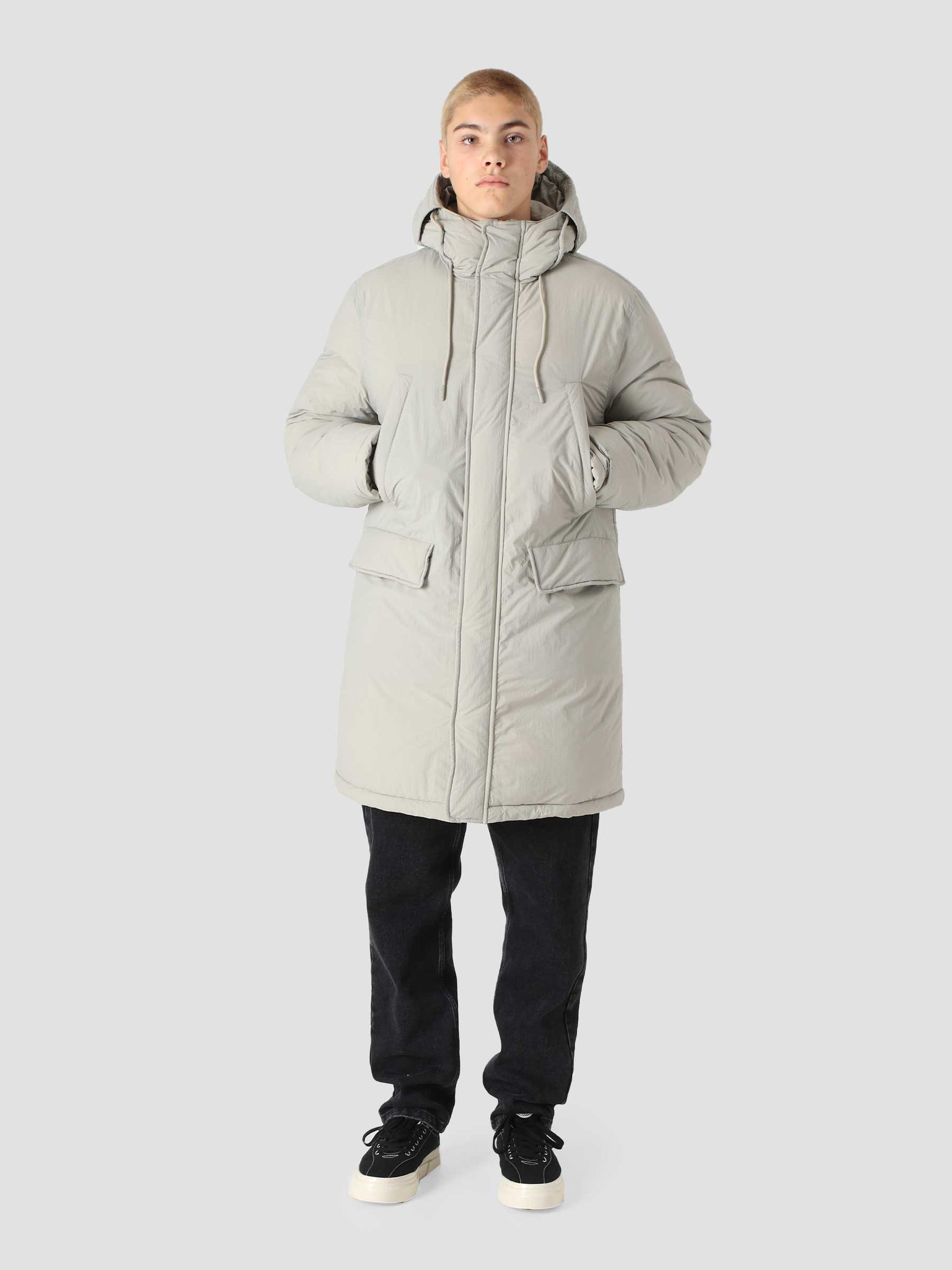 QB206 Nylon Parka Light Stone