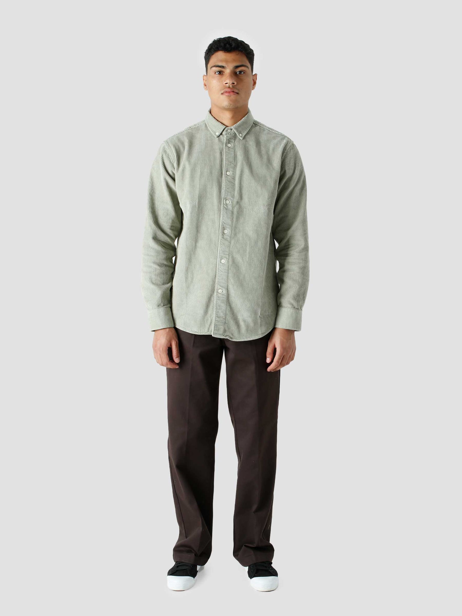 QB41 Cord Shirt Celadon Green