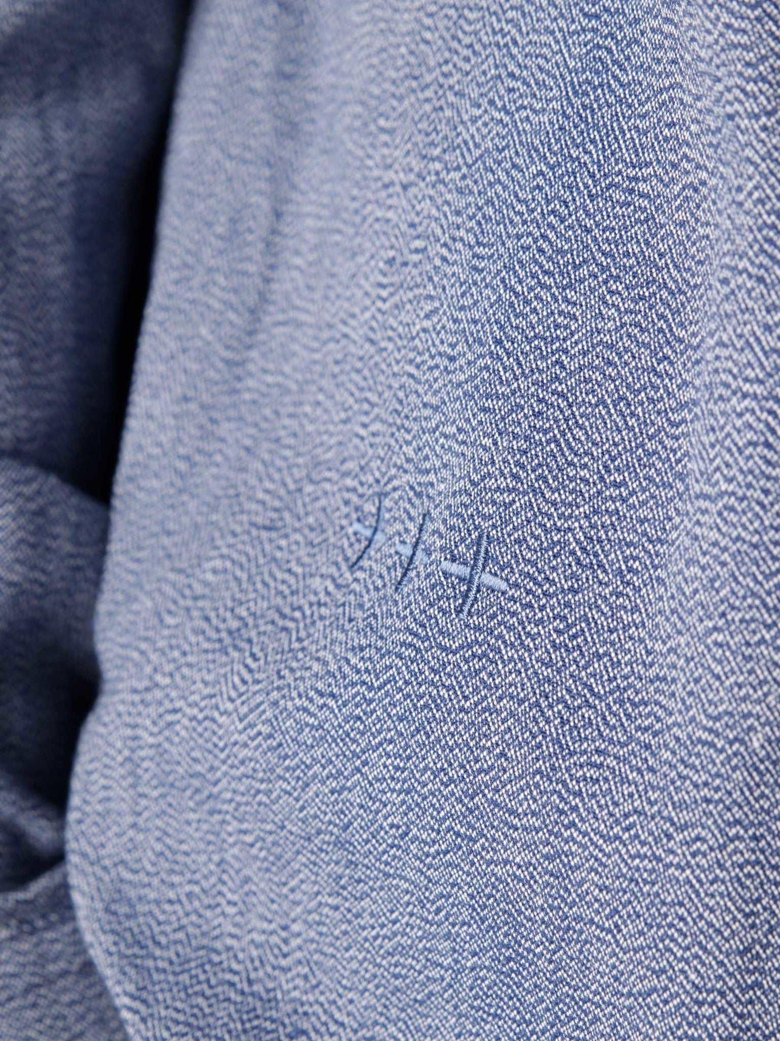 QB44 Stripe Shirt Navy Blue Textured