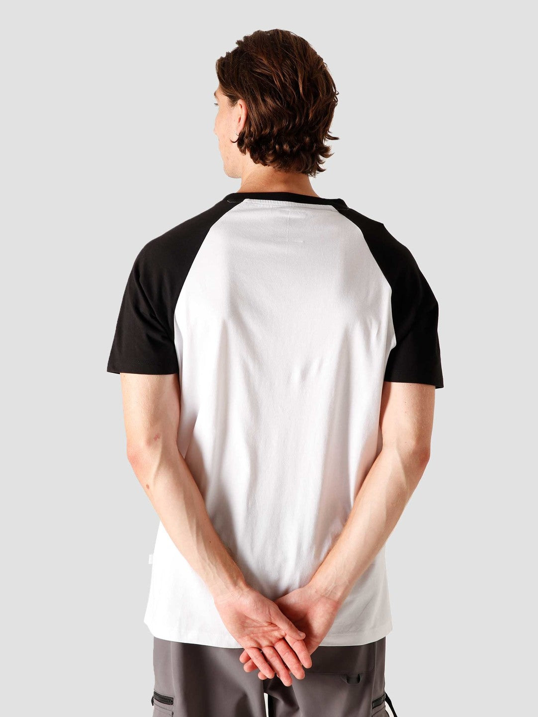 QB07 Patch Logo Baseball T-shirt Black/White