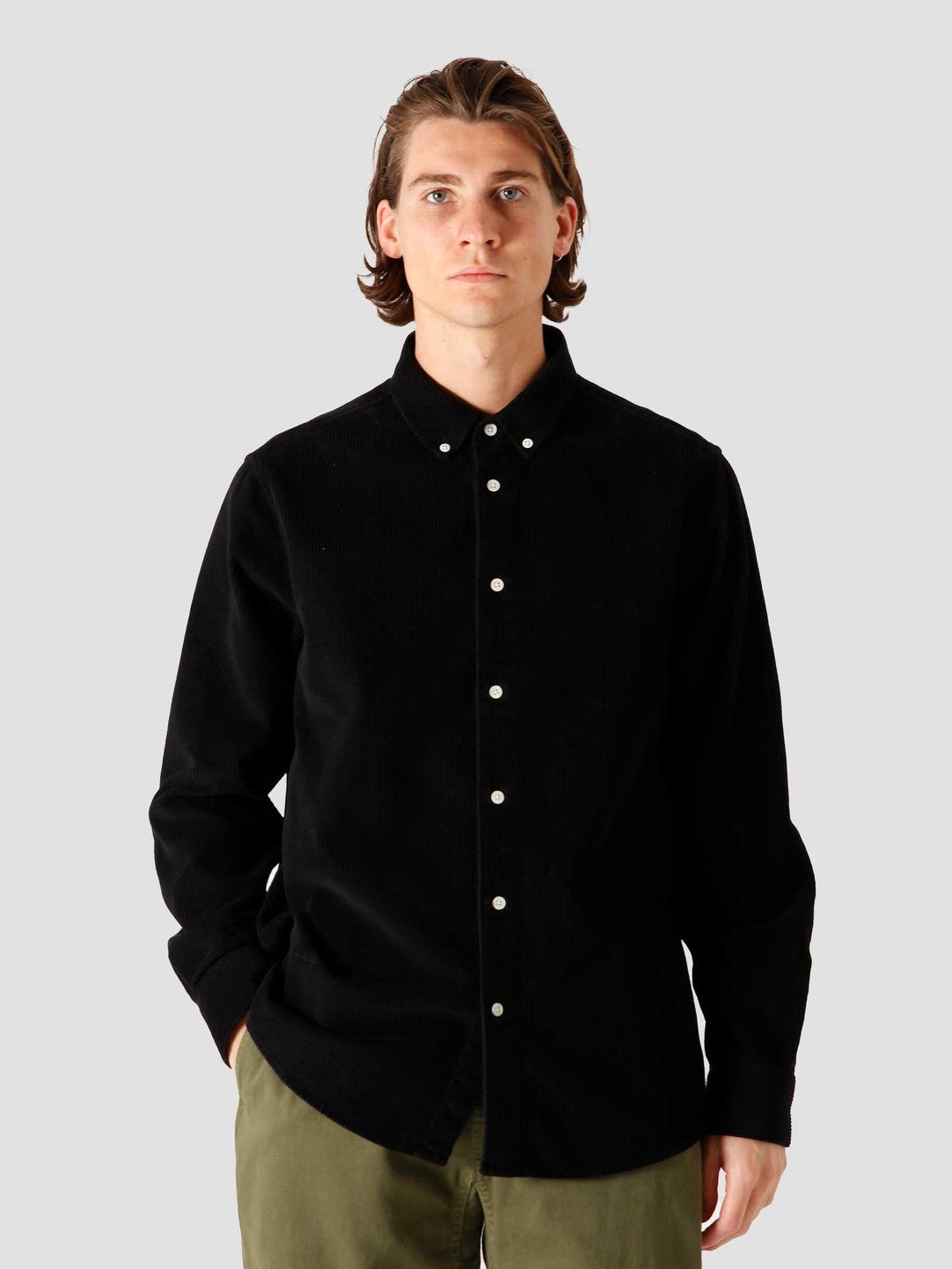 QB41 Cord Shirt Black
