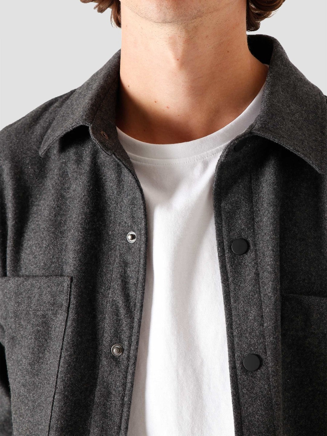QB43 Wool Shirt Grey